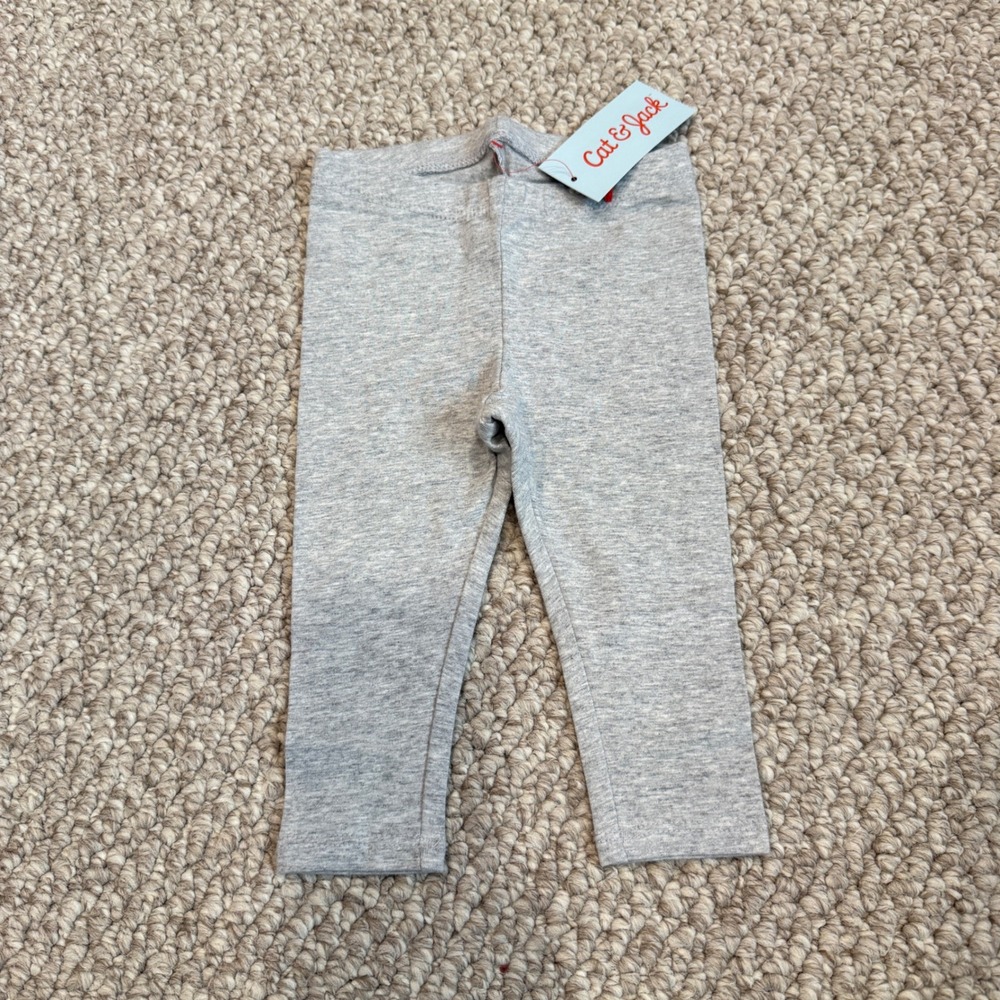 Cat & Jack Baby Girls Heather Gray Cotton Blend Leggings Size 12 Months NWT